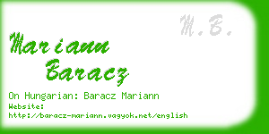 mariann baracz business card